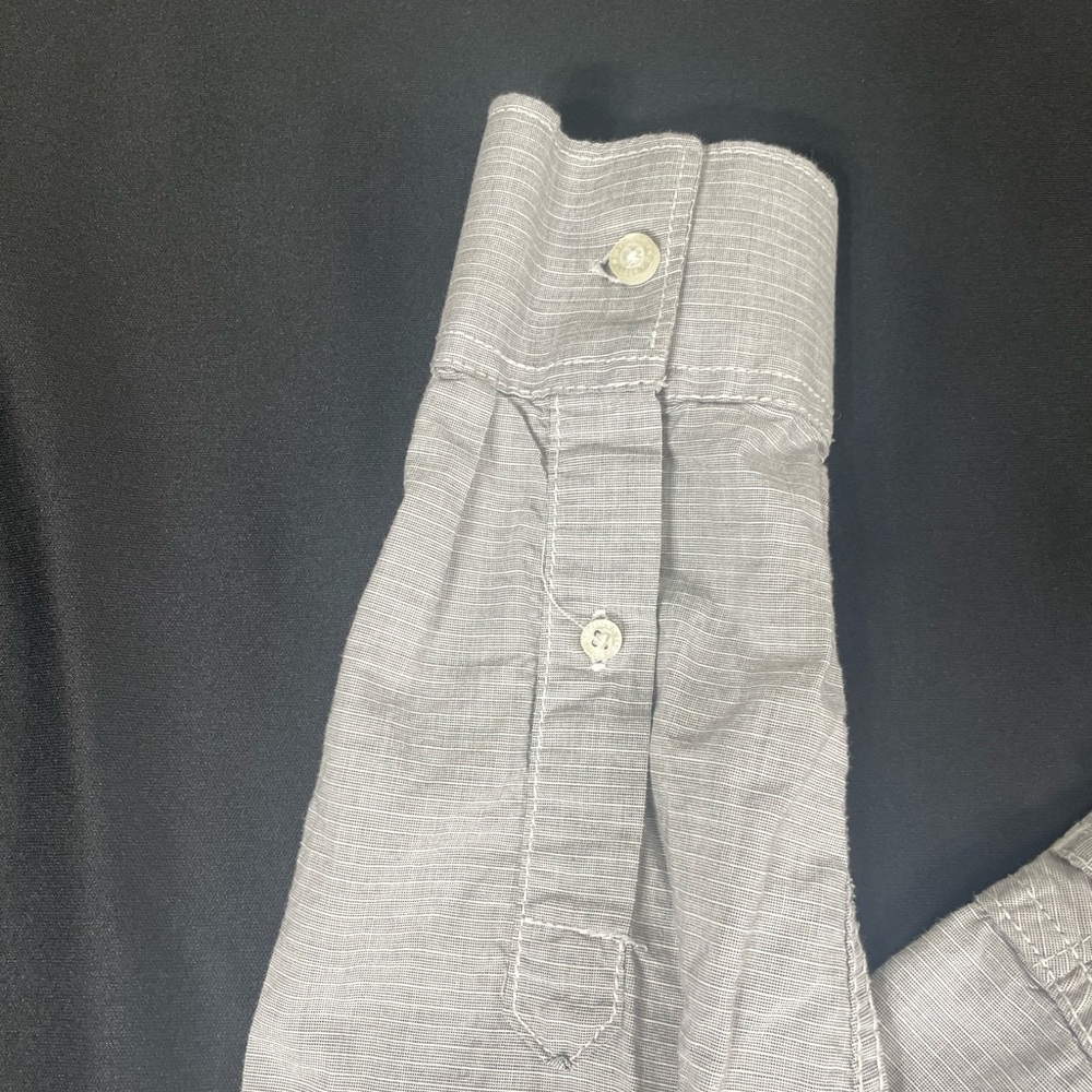 Américan Rag Cie Women Gray Striped Long Sleeve Button Up Shirt Size S - Picture 8 of 11
